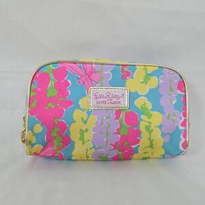 Lilly Pulitzer Estée Lauder Limited Edition Floral Gold Trim Makeup Bag 5x8 NWOT